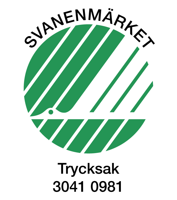 Svanenmärket med licensnummer Trycksak 3041 0981